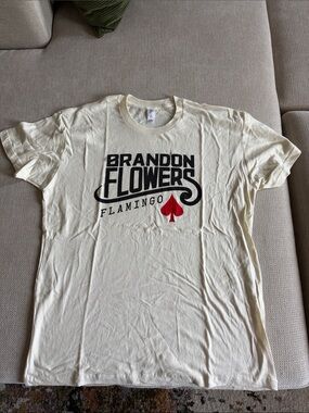 Brandon Flowers Cream 'Flamingo' Short Sleeve Tee